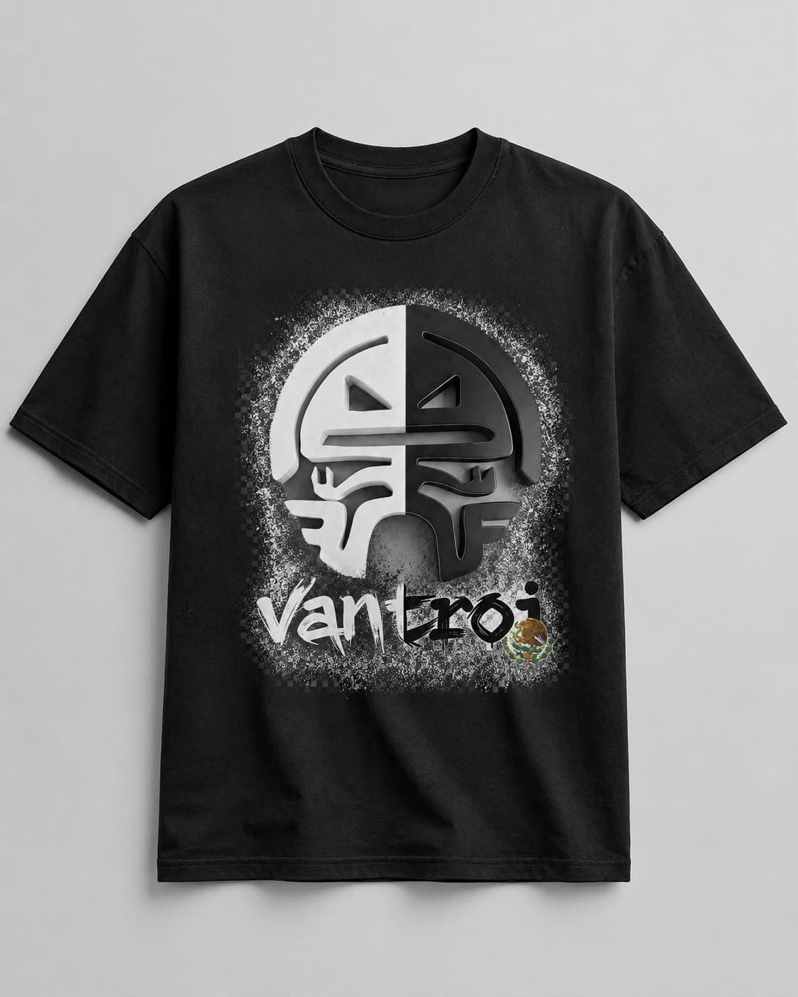 Playera personalizada negra con diseño VanTroi.